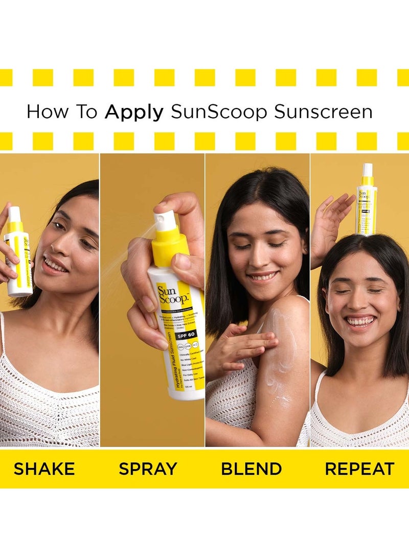 SunScoop Fluid Body Sunscreen Spray Spf 60, No White Cast, Protects From Uva And Uvb Rays, Hybrid, For Dry, Normal And Oily Skin Types 125 Ml (Pack Of 1) Neutral - Image 5